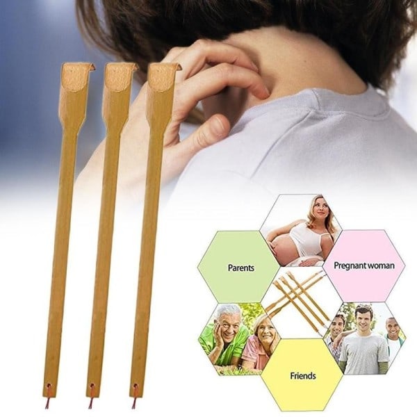 Bambus Massager Ryg Scratcher Træ Scratching Backscratcher Massager