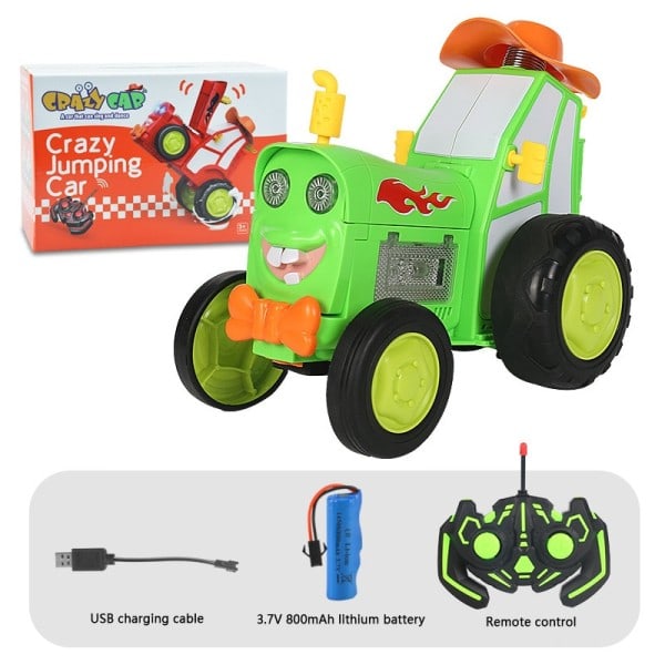Mini Rc Bil Med Musik Lys Crazy Jumping Køretøj Infrarød Fjernbetjening Kontrol Stunt Biler Gå Opretstående Rc Lastbil Sjove Børn Legetøj