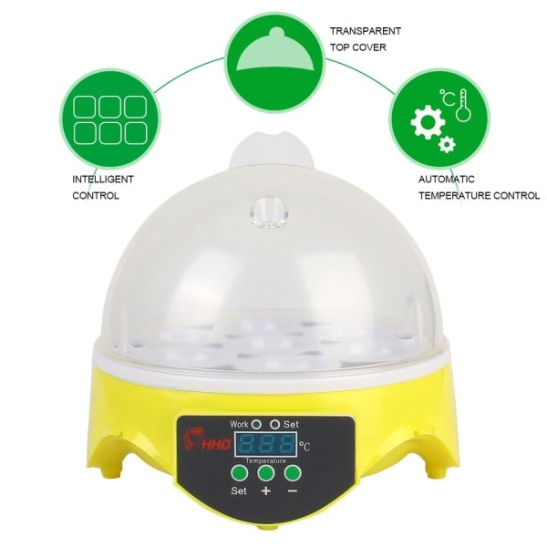 Mini Ägg Inkubator Gård Kläckeri Bröder Justerbar Digital Temperatur Fjäderfä Inkubator
