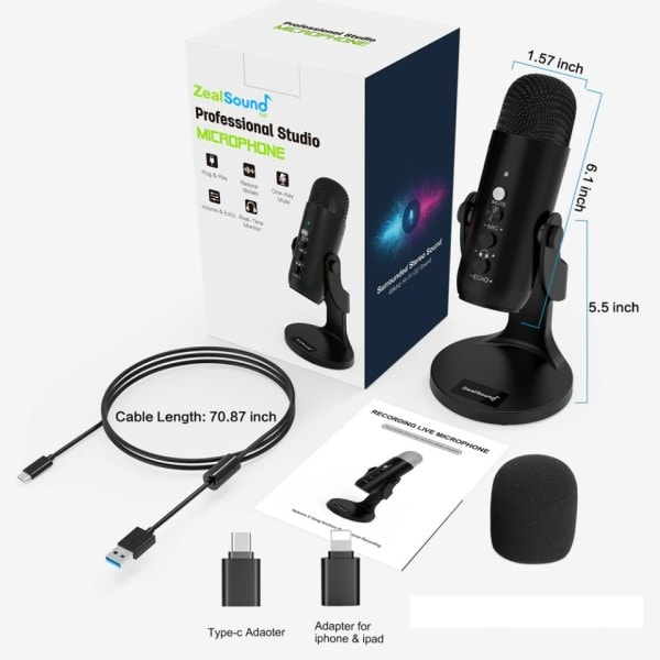 Professionel USB Kondensator Mikrofon Studio Optagelse Mic