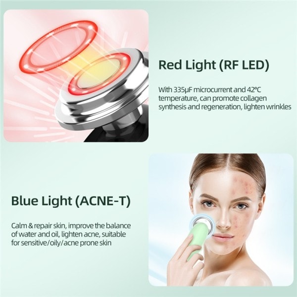 Lys terapi Skønhed Maskin Ansigtsbehandling Massager Ultralyd Skin Scrubber