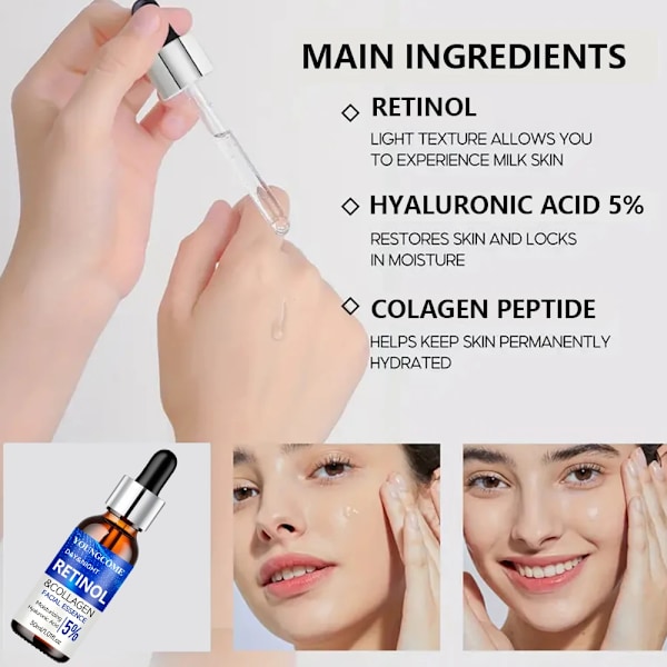 Retinol Kräm Serum Kombinationsset för Ansiktsvård Återfuktar