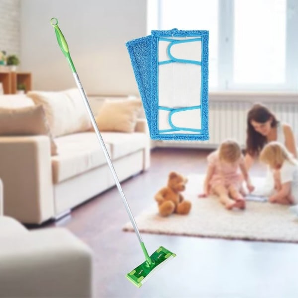 Mikrokuitu kovapuu lattia moppi tyyny märkä ja kuiva Flip moppi pestävä uudelleenkäytettävä Swiffer lakaisukoneelle