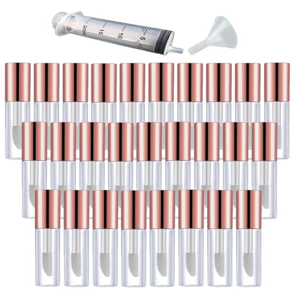 50 Styks 1,2ML Rose Guld Empty Lip Gloss Tube Plastic Refillable flasker Liquid Lipstick Container