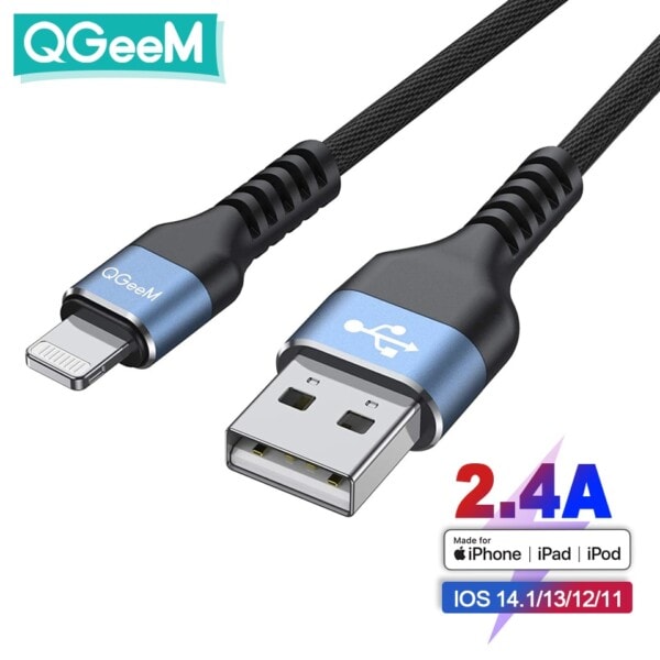 Hurtig opladning Lightning kabel USB data kabel telefon oplader ledning