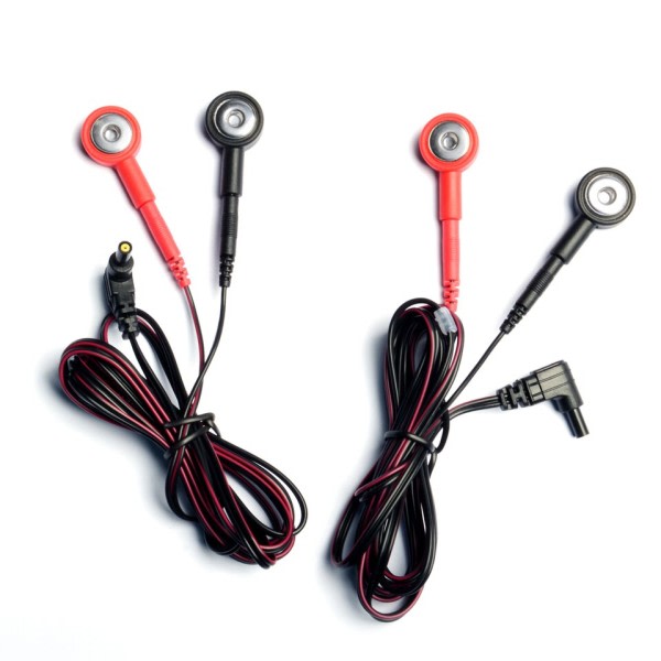 2 stykker udskiftning elektrode TENS bly ledninger med 4 stykker adapter