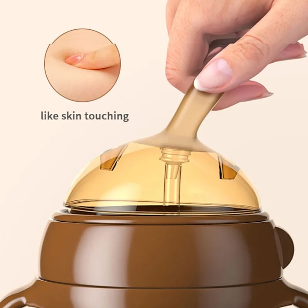 Silikon Nano baby flaske fôring flasker med håndtak for baby avvenning anti-kvelning brystvorte flaske
