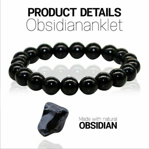 Sort Obsidian Naturlig Sten Armbånd Fedt Lettelse Fremmer Blod Cirkulation Anti Angst Vægttab Armbånd