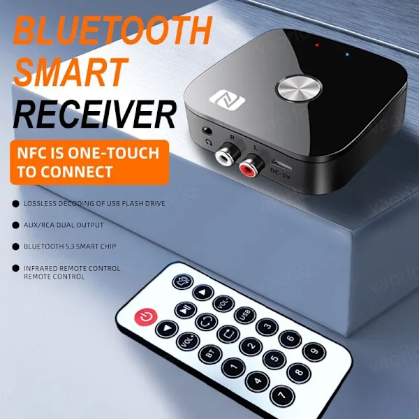 NFC Bluetooth 5.3 Audio Receiver 3.5mm AUX R/L RCA Stereo Lossless