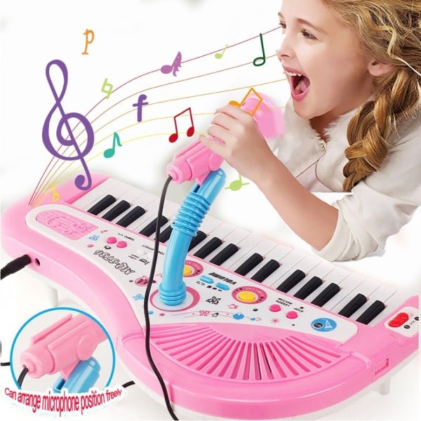 Elektronisk keyboard klaver til børn med mikrofon musikalsk instrument legetøj pædagogisk legetøj