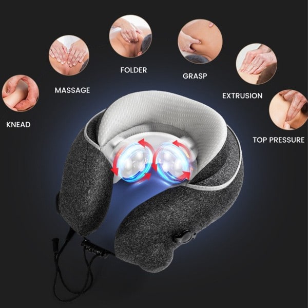 Sähkö U muotoinen hieronta tyyny hieronta niskaan Shiatsu matka tyyny