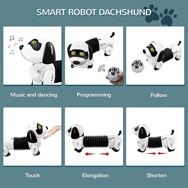 Fjernkontroll Kontroll Robot Valp Hund RC Interaktiv Smart Elektronisk Robot