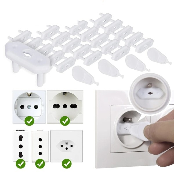 20 delar Universal Ström Socket Uttag Plug Skydd Kåpor Anti Elektriskt Baby Säkerhet Protector