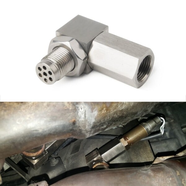 Universal O2 Oxygen Sensor Extender 90 Degree eller 45 Degree 02 Bung Extension