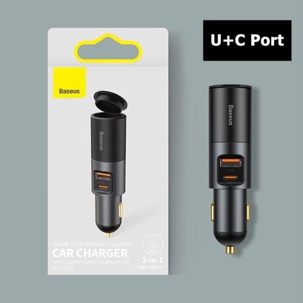 Auto jakaja QC4.0 3.0 PD PPS savuke sytytin pistoke kaksois USB tyyppi C nopea auto laturi sovitin