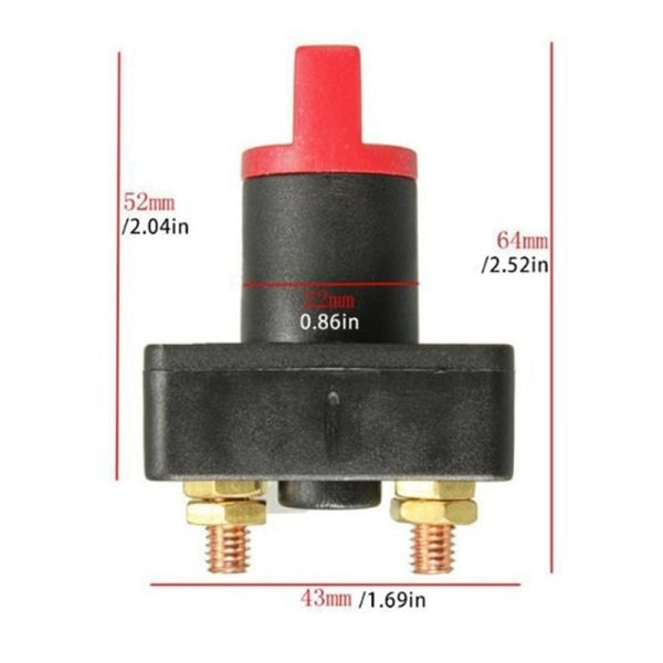 12V Bil Master Batteri Isolator Afbryd Rotary Cut Off Power Kill Switch