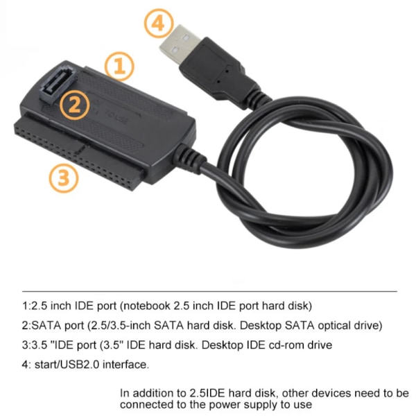 USB 2.0 IDE SATA kaapeli 3 1 S-ATA 2.5 3.5 tuumainen kiintolevy levy kiintolevy sovitin muunnin kaapeli