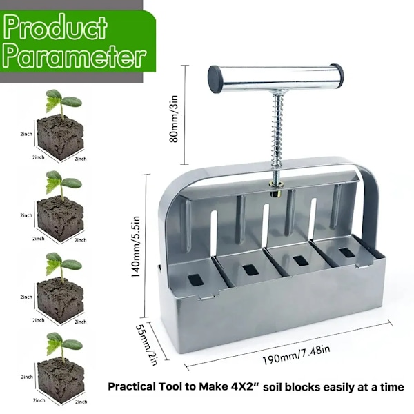 Kädessä pidettävä taimi maa Block Maker 2 Tuuma Maa Esto työkalu Käytetty taimiin Kasvihuone Puutarha tarvikkeita