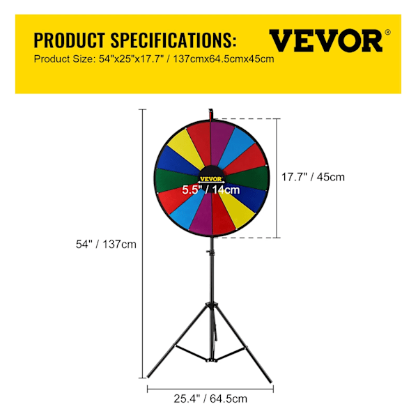 18 Tommer Bordplate Farge Premie Hjul med Folding Stativ Gulv Stativ 14 Slots Tørr Slett for Vinn Fortune Spinning Stativ Spill