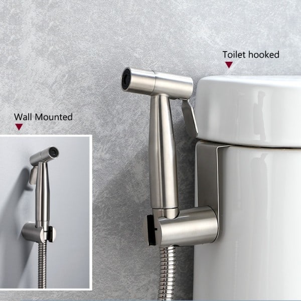 Håndholdt bidet sprøyte sett for toalett rustfritt stål hånd bidet kran