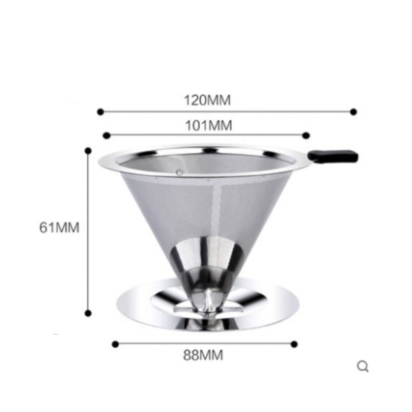 Gjenbrukbar kaffe filter holder dobbelt lag rustfritt stål kaffe te sil