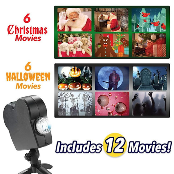 Halloween Jul Projektor Utomhus Semester Led Holografisk Projektion Lampa