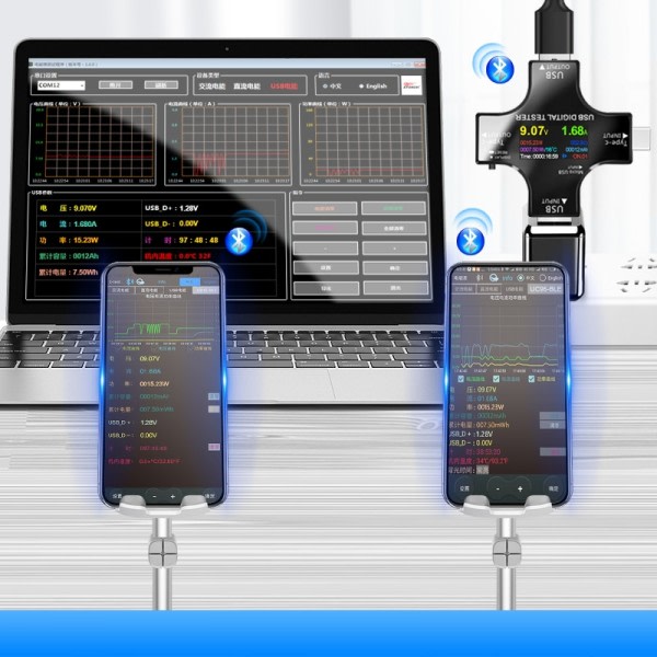 USB spänning testare ström mätare monitor multifunktionell snabb laddning ström detektion analysator