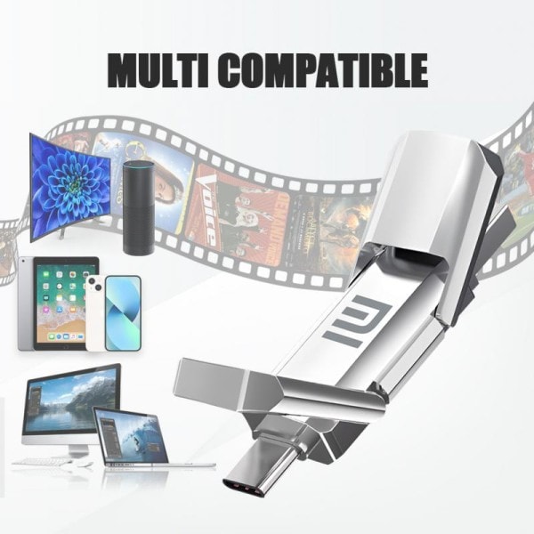 2TB Metal U Disk 2 IN 1 OTG  Flash Drive USB 3.1  Pen Drives Memory Stick