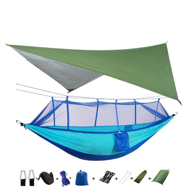 Bærbar camping hængekøje og telt fortelt regn flue presenning vandtæt myggenet hængekøje