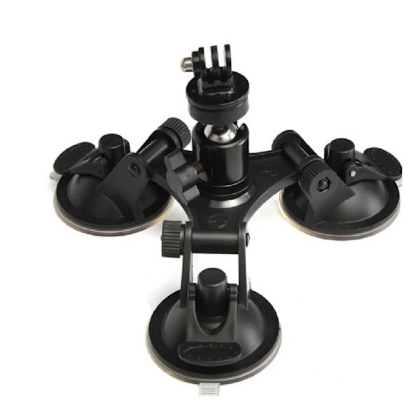 Trippel Sugkopp Fäste med 1/4'' Standard Gänga Adapter för Gopro