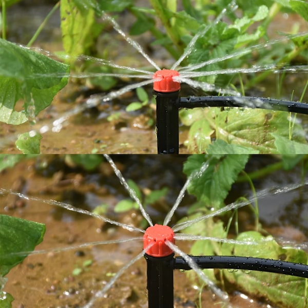50 delar Trädgård Dropp Bevattning Emitters Sprinkler Justerbar 360 grader Vatten Flöde Dripper