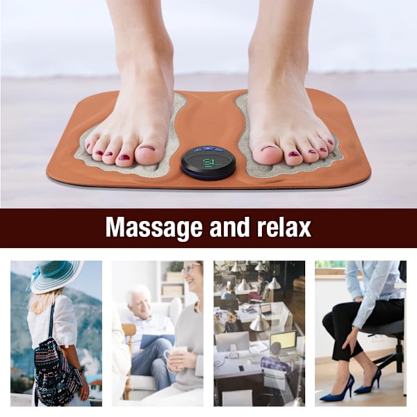 Smart 3D Fod Massage Pad Fødder Massager Relax Muskler Slanke ben Genopladelig Fod Pad