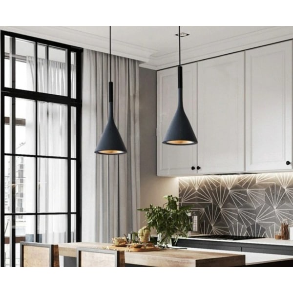 Moderne Led Pendel Lys Sort Køkken Inventar Soveværelse Bord Spisestue Hænge Lampe