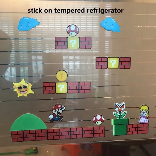 Super Mario magneetti jääkaappi magneetti tarra sarjakuva anime valokuva viesti taulu tarrat