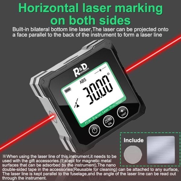 Laser Digital Protractor Vinkel Mät Lutningsmätare