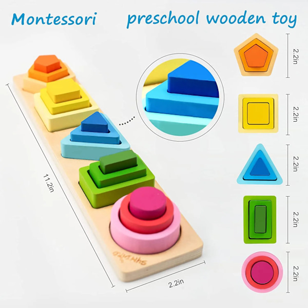 Montessori puu lelut lapsille puu lajittelu pinoaminen lelut vauvoille