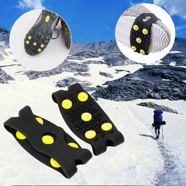 Dubb Snö Is Klor Klättring Anti halk Spikes Grips Crampong Kensor Sport Skor Cover