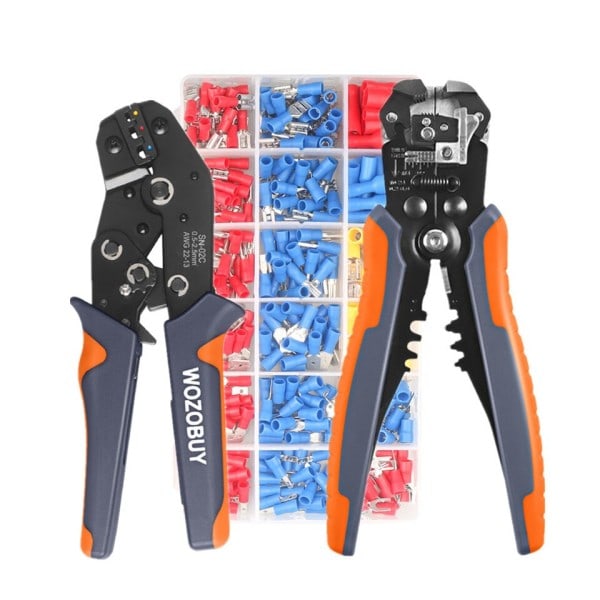 Wire stripper til stripping,7inch Ratchet Crimping Press Plier Crimper Værktøj SN-02C for 0,2-2,5mm² Wire Isolated Terminal