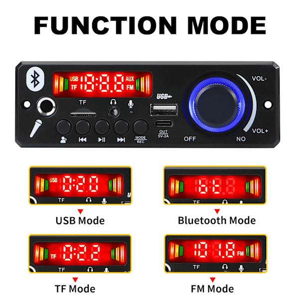 160W förstärkare Bluetooth MP3 Dekoder kort