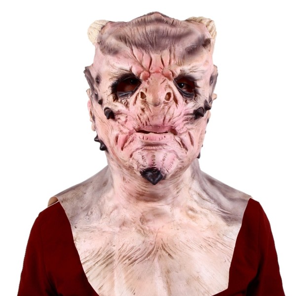 Demon Latex Mask Långt Horn Devil Halloween King Of Lies Cosplay Full Ansiktsmasker