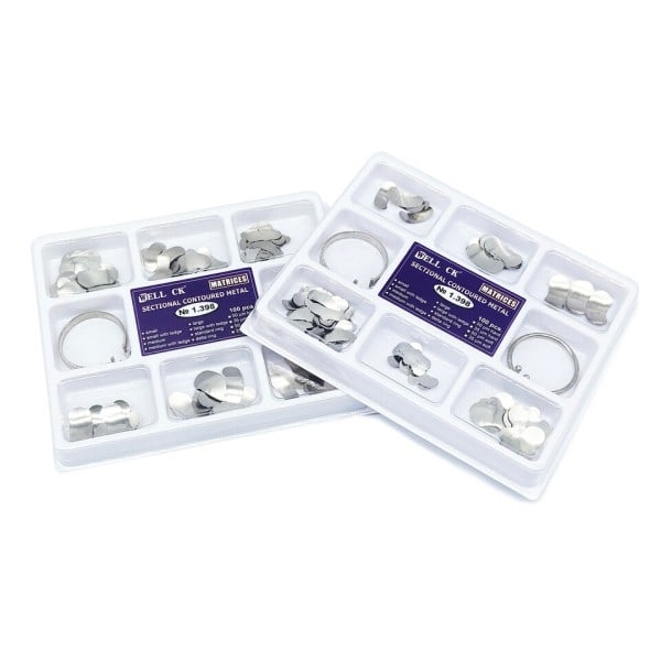 100 stk boks Dental Matrix Sectional Contoured Metal Matrices Full kit