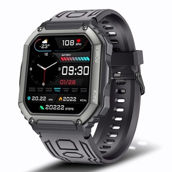 Smart Watch Menn Big Batteri Musikk Play Fitness Tracker Bluetooth Dial Call Sport Smartwatch Men