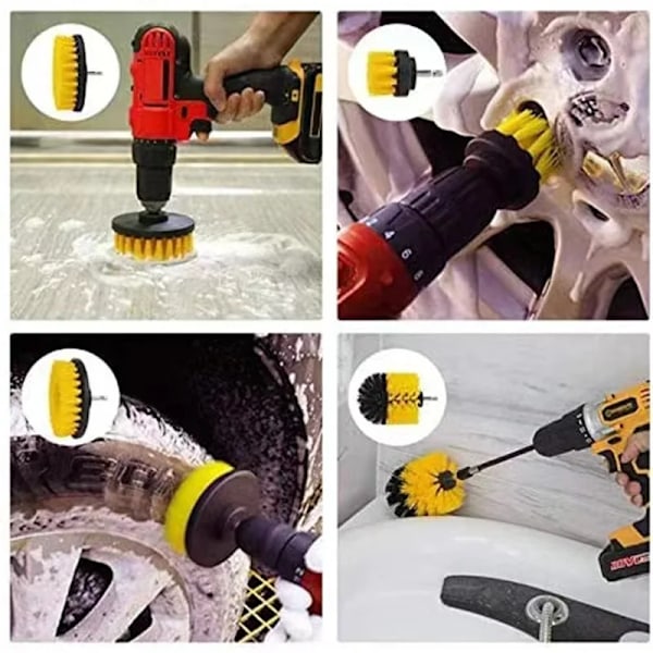 5 styk Elektrisk Scrubber Børste Bor Brush Kit Power Drills Scrubber Brush
