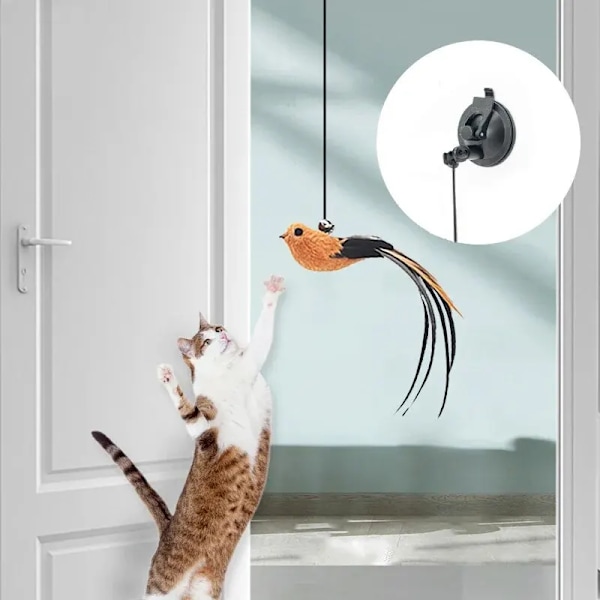 Uppgraderad Epoxi Sucker Stål Tråd Lång Stång Fjäder Katt Retande Pinne Katt Själv Hej Nej Skadlig Ingredienser