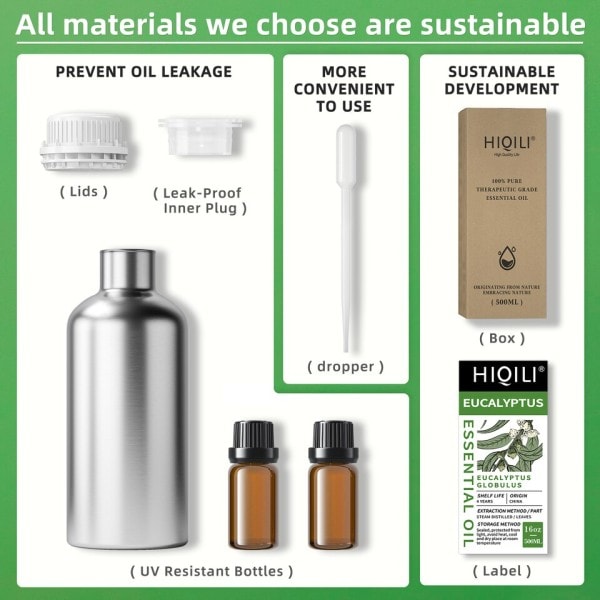 500 ml eukalyptus æteriske olier ren natur til aromaterapi brugt til diffuser befugter