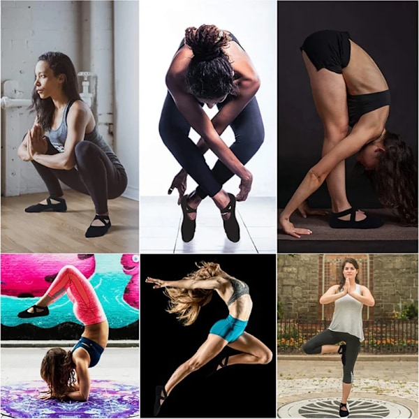 Pilates Sokker Anti-Slip Åndbar Bandage Yoga Sokker Ankel Damer Ballet Dans Sport Sokker til Fitness Gym