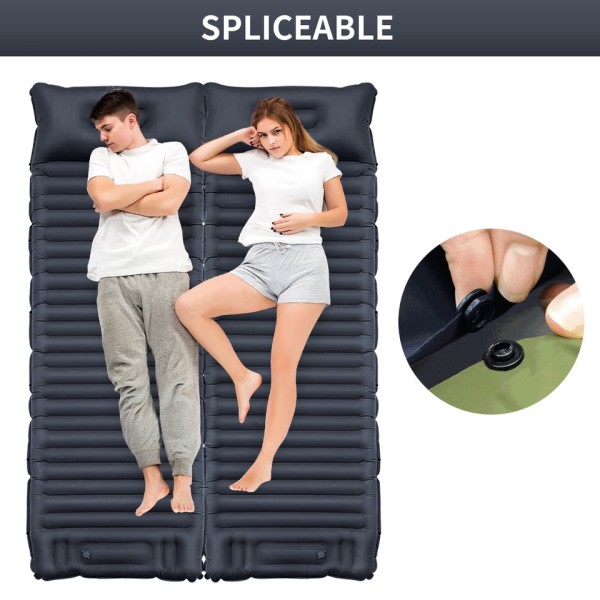 Utendørs oppblåsbar madrass med pute ultralett tykk sovepute