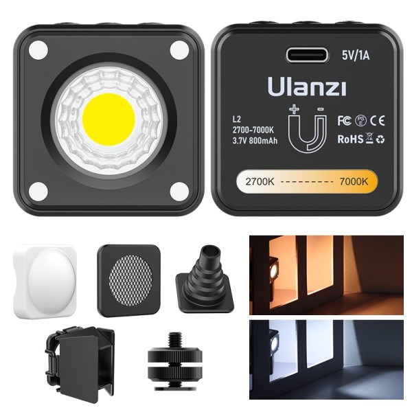 Mini COB Video Lys 2700K-7000K Magnetisk Varm Kold LED Lys Lampe til DSLR Kamera Smartphone Gopro