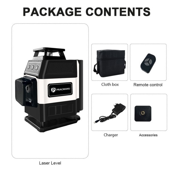 Mini 16 linjaa 4D laser taso vihreä linjat itsetasaava vaaka ja pysty tehokas vihreä säteet laser taso
