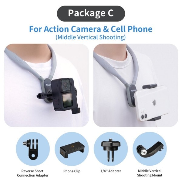 Hals Hold Mount for GoPro Hero 11 10 9 8 7 6 5 Insta360 DJI Osmo Action2 Samsung Smartphone  Magnetic GoPro Tillbehör